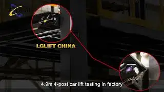 4.9m 4 post car lift testing in factory
