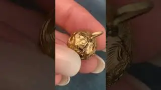 14k Gold 3-D Victorian Ball Sphere Watch Fob Pendant. Heavy 5.7g