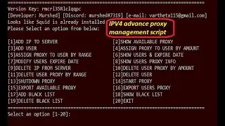 Automated squid ipv4 proxy generator, installation and management advance script