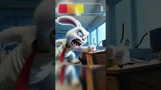 Bunny Likes Coffee But Hates The Office #funny #bunny #animallover #cartoon #cockroach #cute #game