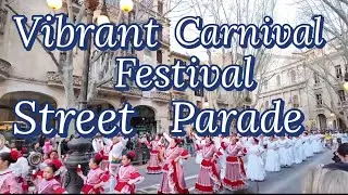 Morning Time Celebration Of Colorful Street Carnival Parade #palmademallorca #spaintravel 