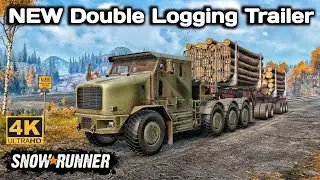 New Double Logging Trailer In SnowRunner Season 16 #snowrunner #loggingtruck #truck 