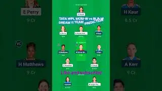 TATA WPL MUM-W vs BLR-W DREAM 11 TEAM PREDICTION #viralvideo