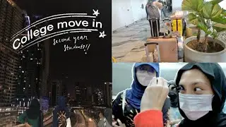 New hostel move-in day: night walk | city view | food hunting | unboxing | 2nd year student #unikl