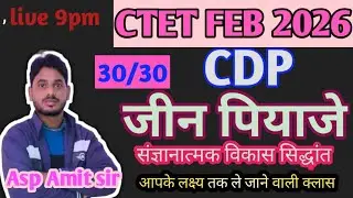 CTET FEB 2026। पियाजे का संज्ञानात्मक सिद्धांत#PART 1 #BY ASP AMIT SIR #ctetpedagogy 