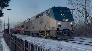 P42 #57 leading Amtrak 355 | Huge hornshow! 1/30/26