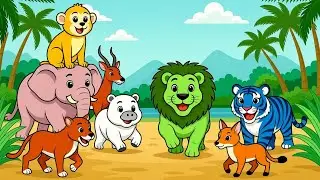 ABC Colorful Safari Animals Alphabet Song | Nursery Rhymes for Kids