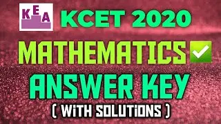 KCET 2020 Mathematics Answer Key with Solutions 👍👍