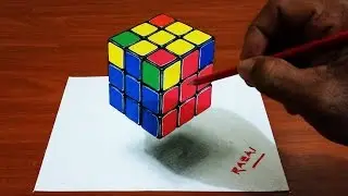 Tuto 2 : How to Draw Rubik's Cube Trick Art 3D illusion on paper | Dessin 3D