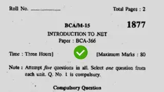 2015 Kuk BCA 6th Sem Introduction to dot Net Question Paper