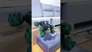 Cool 8 wheel remote control car with exhaust, can climb stairs, fun!