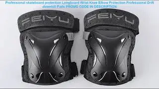 Review Professional skateboard protection Longboard Wrist Knee Elbow Protection Professional Drift