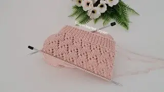 Легкий ажурный узор спицами двумя спицами 🎉Схема вязания жилета-шалевого кардигана