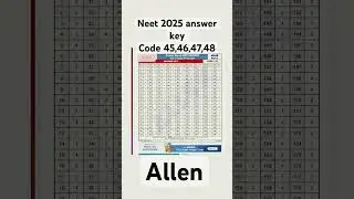 Neet 2025 answer key code 45,46 ,47,48#neet#nta #neetaspirents #ytshorts #shortsfeed #love