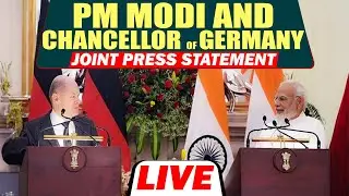 PM Modi and Chancellor of Germany Chancellor Olaf Scholz at joint Press Statement at Hyderabad House