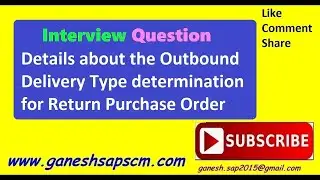 Details about the Delivery type determination for the Return Purchase Oder    SAP MM Interviews