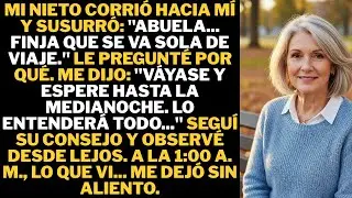“Abuela… haz creer a todos que viajarás sola”, me susurró mi nieto después de descubrir el oscuro