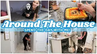ALL AROUND THE HOUSE CLEAN WITH ME | REALISTIC + RELATABLE  DAY IN THE LIFE OF A MOM