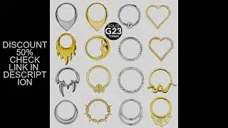 G23 Titanium Bee Septum Nose Ring Piercing Body Jewelry 16G Moon Segment Snake Clicker Helix  Ear Ca