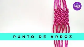 💜Técnica PUNTO de ARROZ o NUDO de ARROZ...Nudo FESTÓN con PUNTO de ARROZ. Macramé.
