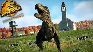 Rexy Visits FARM TOWN ! Farm Build Showcase ! Cows In Jurassic World Evolution 2 !
