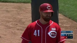 ATL@CIN: Buchanan drives in a run with his first hit