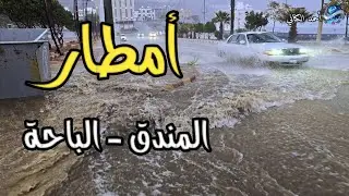 هطول أمطار غزيرة على محافظة المندق - منطقة الباحة - عصر اليوم السبت 12-8-1447 درجة الحرارة 14 