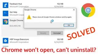 Fix: chrome won't open and can't uninstall ? Uninstall Chrome