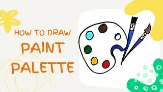 How To Draw Paint Brush And Palette Step By Step |Paint Palette Drawing Easy |Art Stuff Drawing