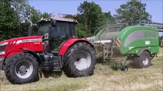 MF 7618 mit McHale beim Ballen drehen/wickeln.