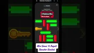 Mini Game 15 August #hamsterkombat #shorts #minigame #puzzlegame