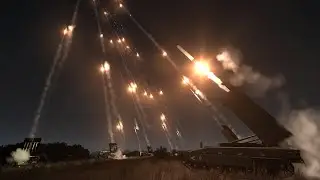 Massive Artillery fire at Night - MLRS - Barrage - Military Simulation - ArmA 3