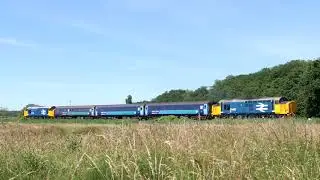 BR Large Logo 37407 & 37409 thrash off Somerleyton Swing Bridge - 2J80