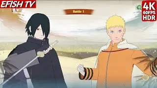 New Era Sasuke Uchiha vs New Era Naruto Uzumaki (Hardest AI) - Naruto Ninja Storm 4 | 4K 60FPS HDR