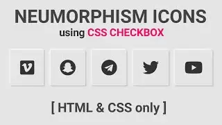 Neumorphism Toggle Icons using CSS Checkbox | CSS Checkbox Button | HTML & CSS Tutorial