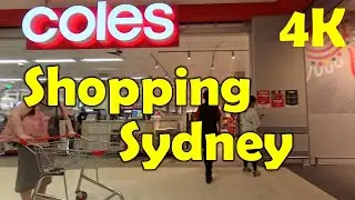 Shopping Coles, Sydney, Australia - 4K