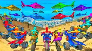 Rainbow Spiderman vs Longest Ramp in GTA 5 - Jumping from Highest in GTA 5 #1