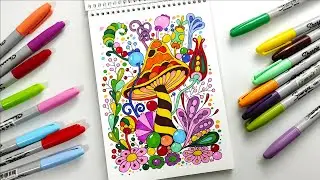 Colorful zentangle mandala art, zentangles patterns step by step
