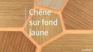 Placage de ch&ecirc;ne innovant sur fond jaune brillant