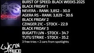 Asphalt Legends - Burst of Speed: Black Weeks - Black Friday 1/2/3 - 5/6 reference runs