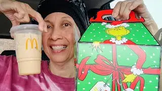 ASMR 🍗 🍟 ☕ Trying the GRINCH MEAL at #McDonalds TAKE 2 😲 I GOT THE GRINCH GREEN 💚 SOCKS!