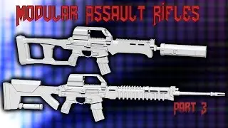 Modeling modular weapons 3 - Assault Rifle Variations - ZBrush