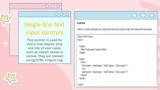HTML FORM CONTROLS - Single line text input control