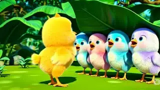 Five Little Chicks Peeking in the Nest ! Kids Rhymes
