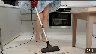 Kitchen Cleaning ASMR | Soft Vacuuming in Heels | Calm No Talking