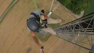 400ft Rope Decent Off A Steel Tower (Warning! Acrophobia)