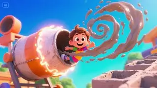 Cement Mixer Swirl Song | Fun Construction Rhyme for Kids | Spinning Mixer Adventure