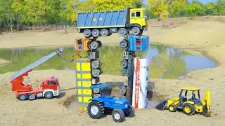 BharatBenz Volvo TATA Ashok Leyland Accident Deep Mud Pulling Red Crane Jcb 3dx Ford Tractor ? CSToy