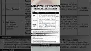 Peshawar Electric Supply Company Jobs|PESCO Jobs 2025 #shortviral #shortsvideos #trendingshort #fypp