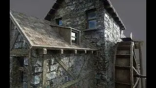 3ds max Substance Painter  Low poly Water Mill  Modeling and Texturing